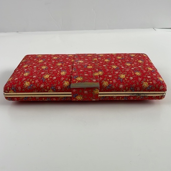 Jewelry Organizer Travel Case 1970’S Retro Red Floral - Picture 14 of 16